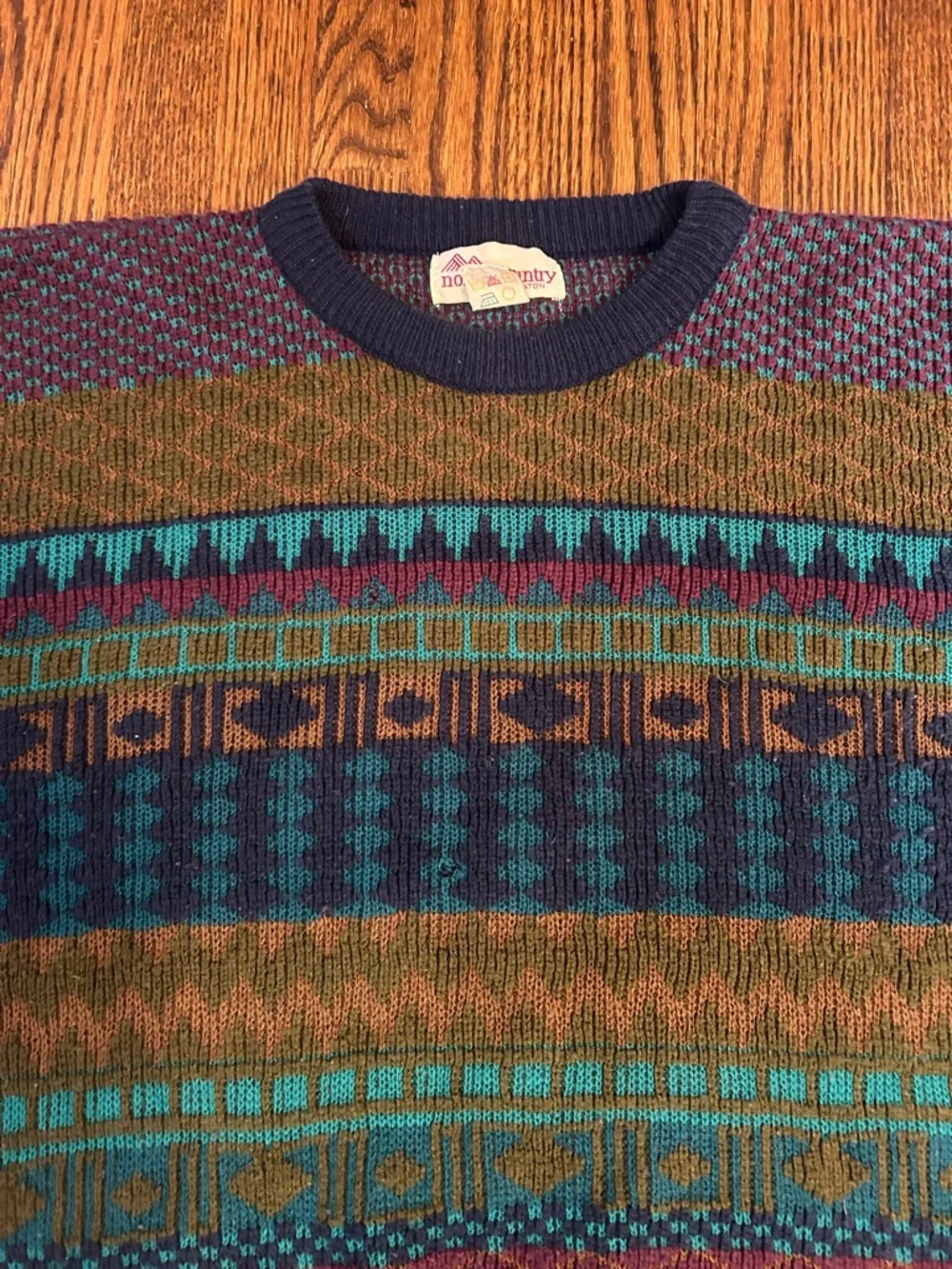 Vintage 90s Vibrant Wool Blend Knit Sweater - Picture 8 of 10